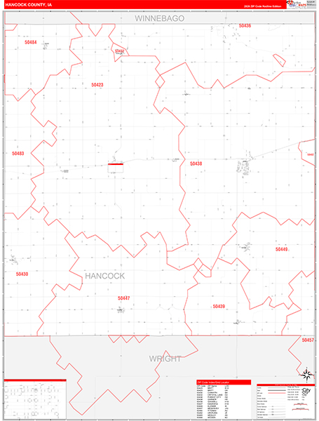 Hancock County, IA Zip Code Map