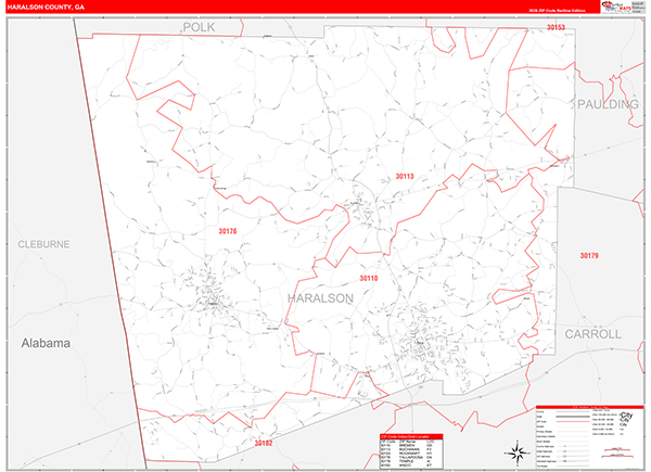 Haralson County, GA Zip Code Map