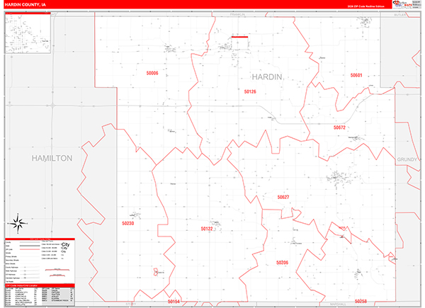Hardin County, IA Zip Code Map