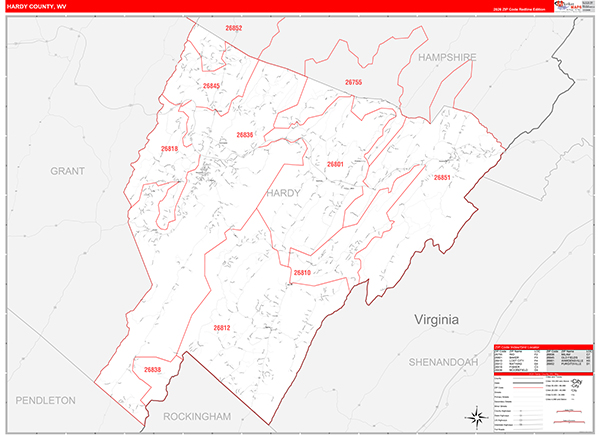 Hardy County, WV Zip Code Map