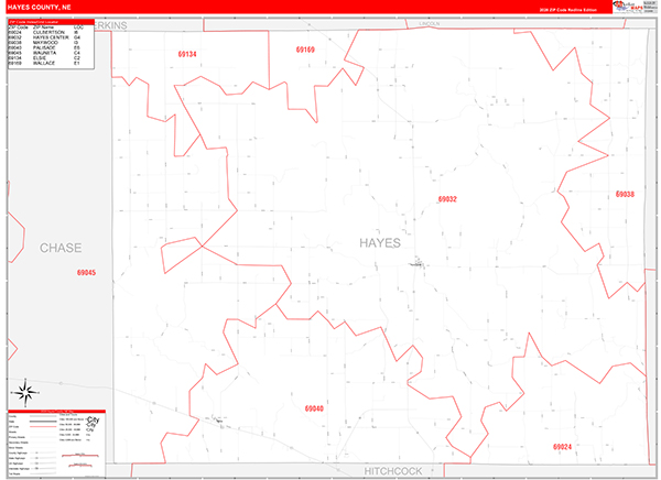 Hayes County, NE Zip Code Map