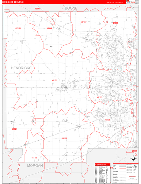 Hendricks County, IN Zip Code Map