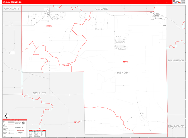 Hendry County, FL Zip Code Map