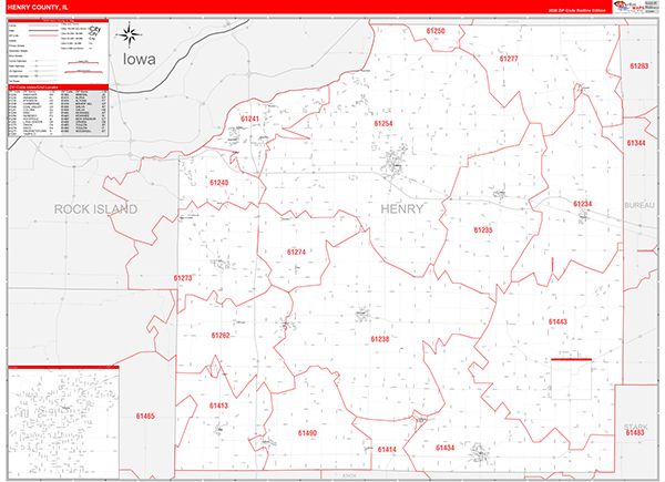 Henry County, IL Zip Code Map