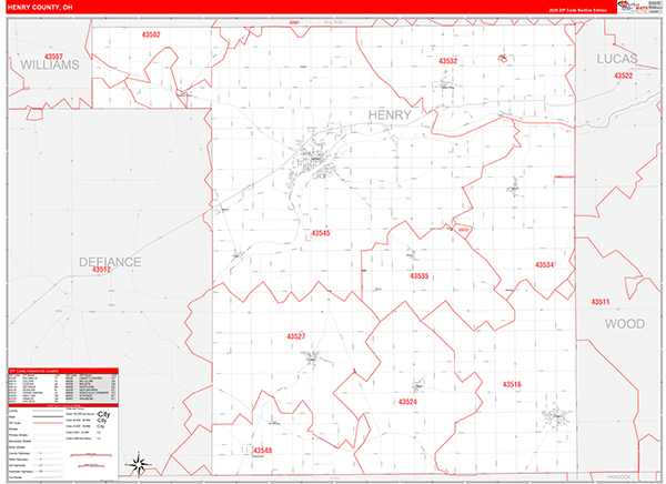 Henry County, OH Zip Code Map