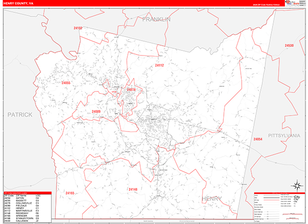 Henry County, VA Zip Code Map