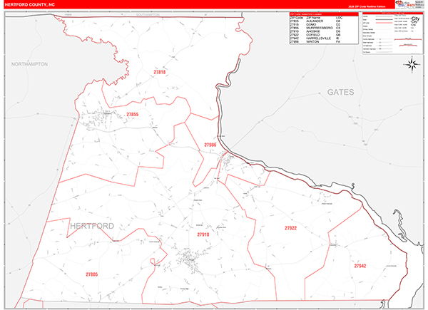Hertford County, NC Zip Code Map