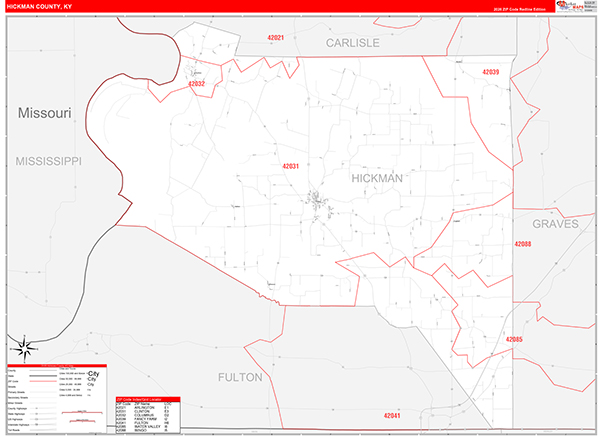Hickman County, KY Zip Code Map