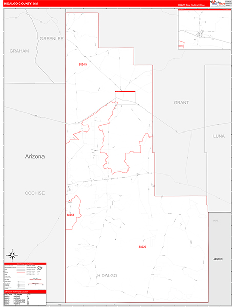 Hidalgo County, NM Zip Code Map