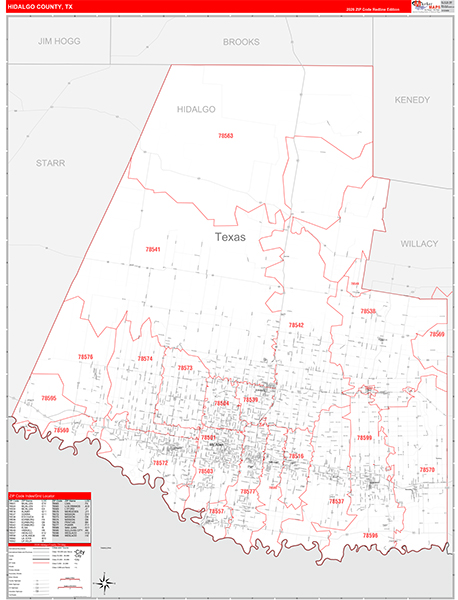 Hidalgo County, TX Zip Code Map