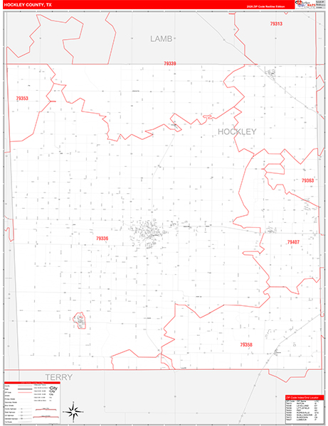 Hockley County, TX Zip Code Map