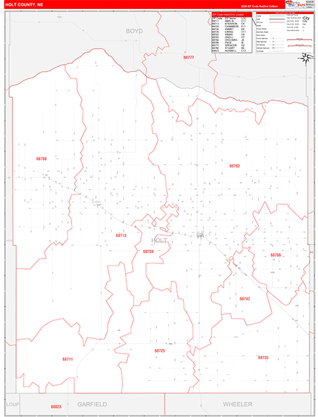 Holt County, NE Zip Code Map