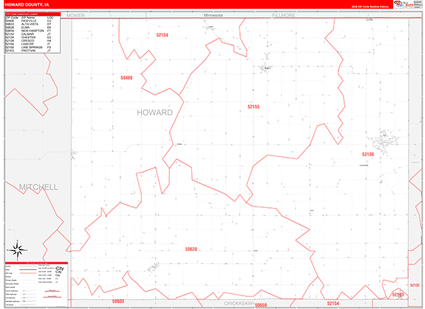 Howard County, IA Zip Code Map