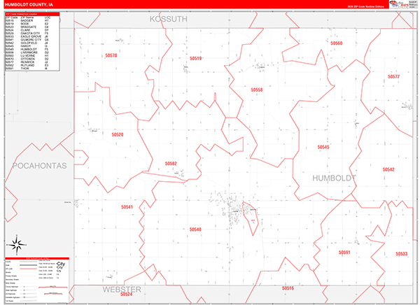 Humboldt County, IA Zip Code Map
