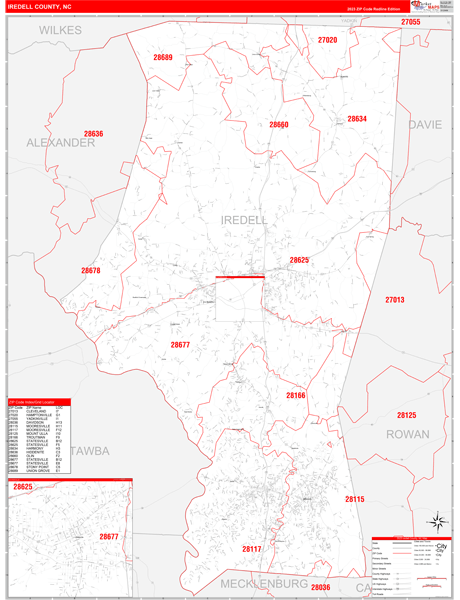Iredell County, NC Zip Code Map