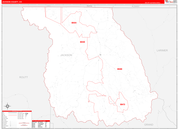 Jackson County Digital Map Red Line Style