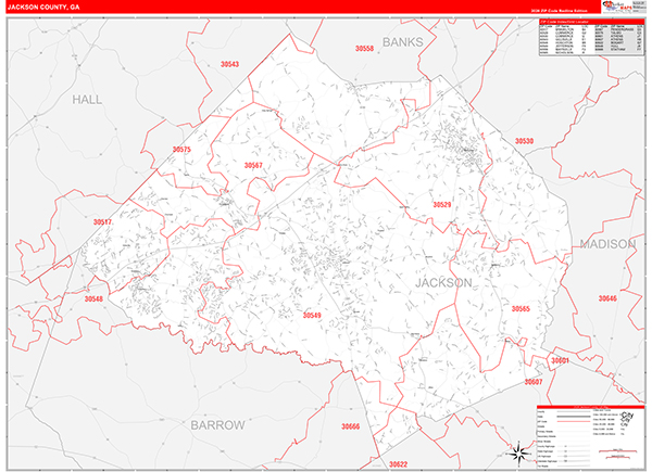 Jackson County, GA Zip Code Map