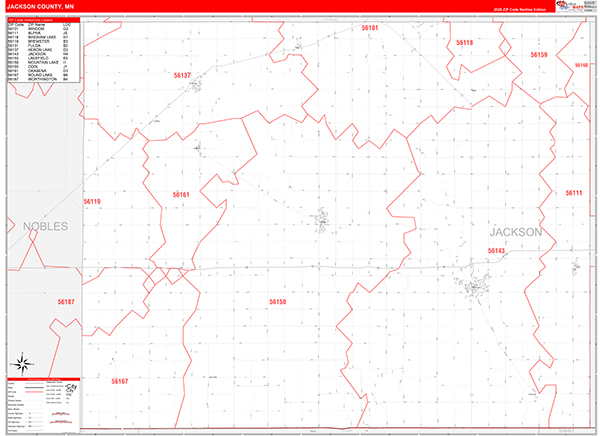 Jackson County, MN Zip Code Map