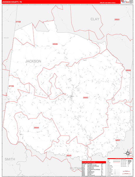 Jackson County, TN Zip Code Map