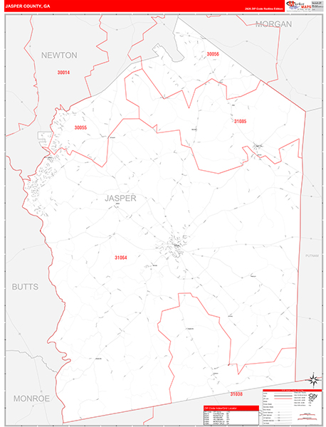 Jasper County, GA Zip Code Map