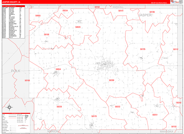 Jasper County, IA Zip Code Map