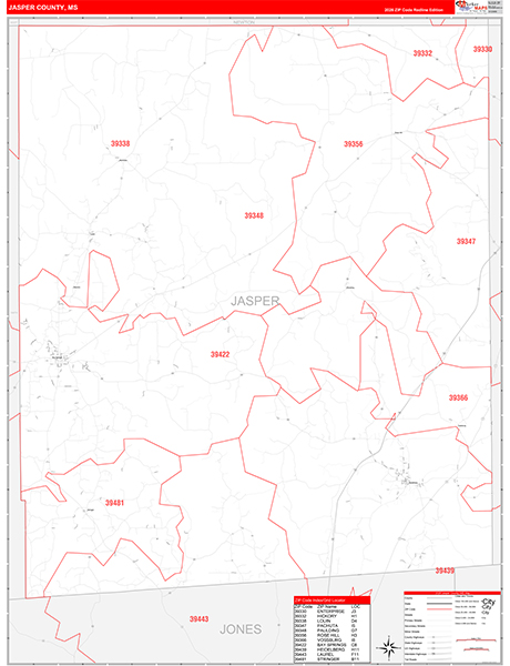 Jasper County, MS Zip Code Map