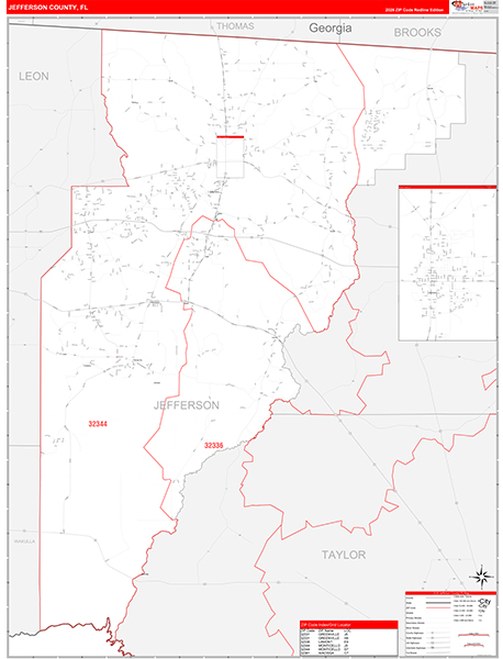 Jefferson County, FL Zip Code Map