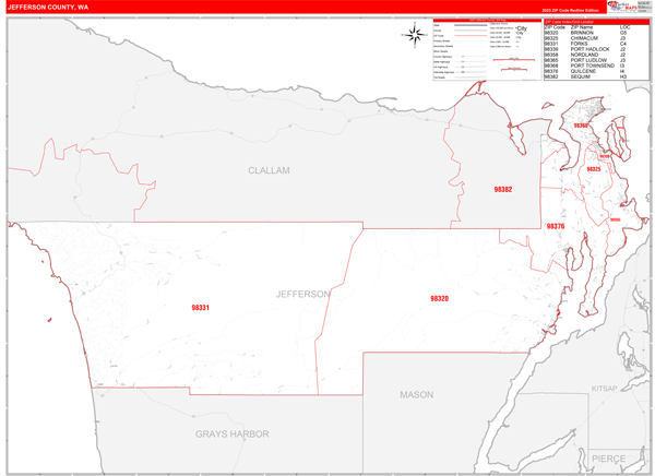 Jefferson County, WA Zip Code Map