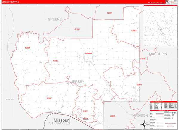 Jersey County, IL Zip Code Map