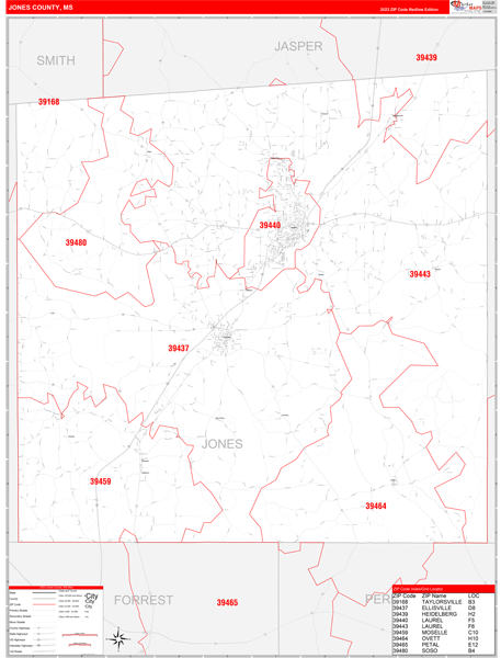 Jones County Map Book Red Line Style