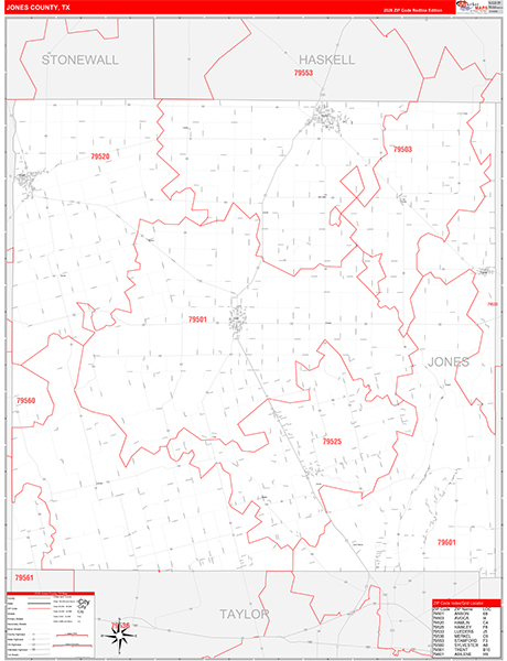 Jones County, TX Zip Code Map