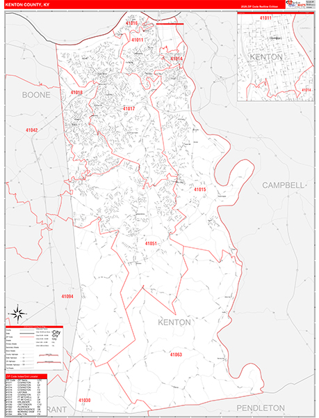 Kenton County, KY Zip Code Map