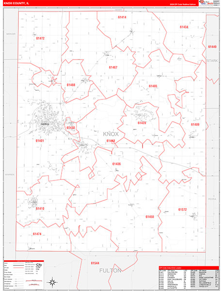 Knox County, IL Zip Code Map