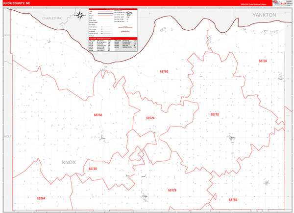 Knox County, NE Zip Code Map