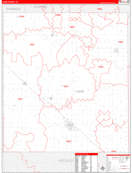 Lamb County, TX Zip Code Map