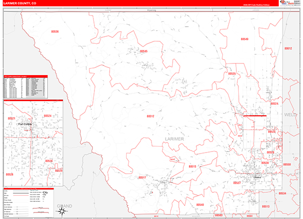 Larimer County, CO Zip Code Map