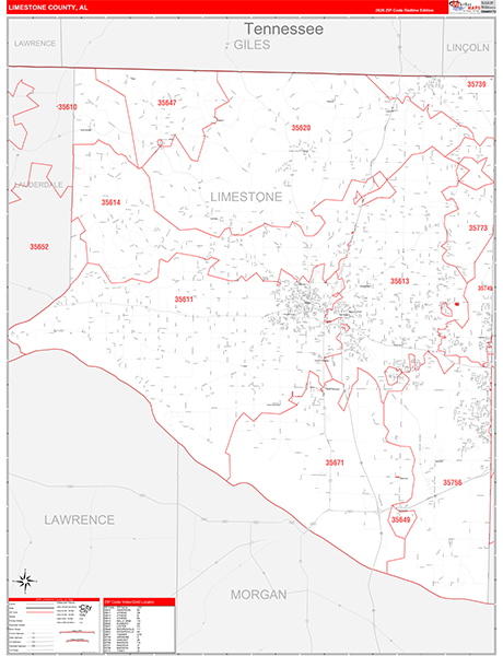 Limestone County, AL Zip Code Map