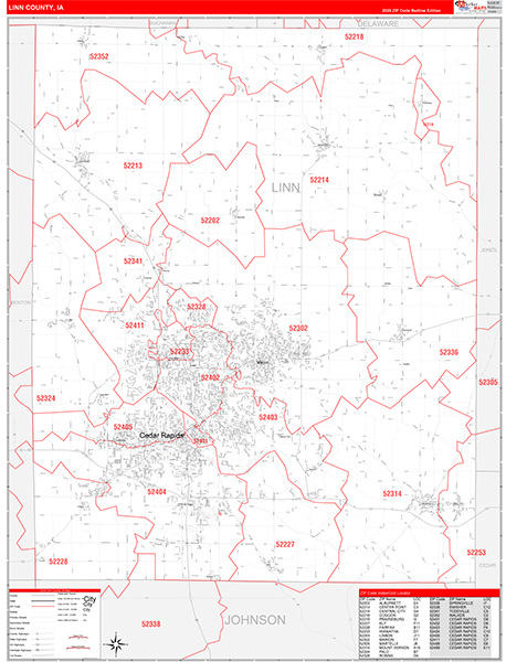 Linn County, IA Zip Code Map