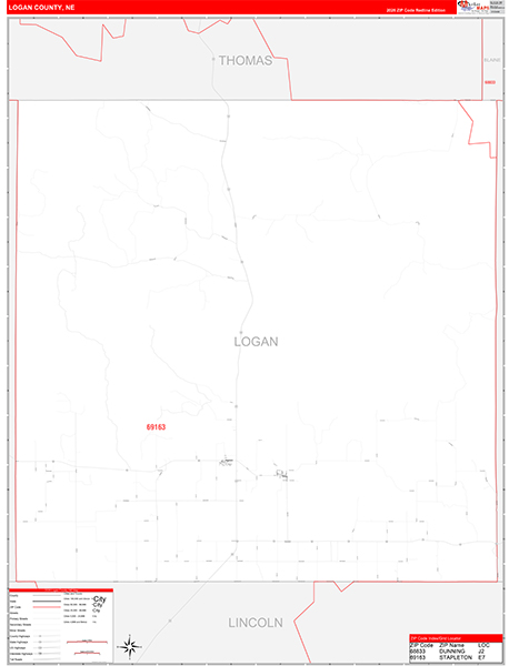 Logan County, NE Zip Code Map