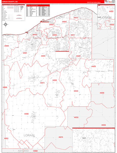 Lorain County, OH Zip Code Map