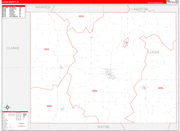 Lucas County, IA Zip Code Map