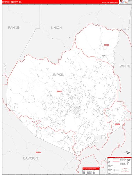 Lumpkin County, GA Zip Code Map