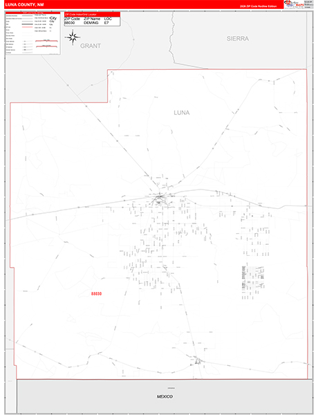 Luna County, NM Zip Code Map