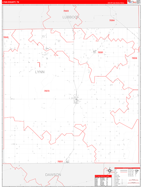 Lynn County, TX Zip Code Map