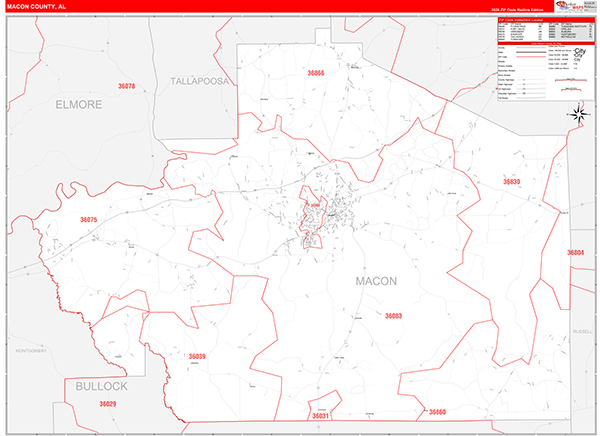 Macon County, AL Zip Code Map