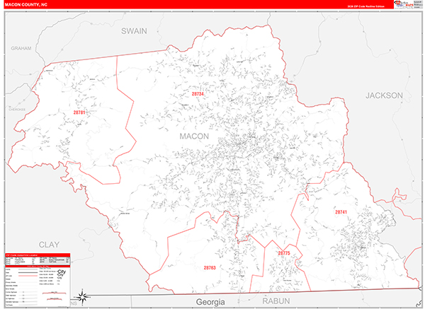 Macon County, NC Zip Code Map