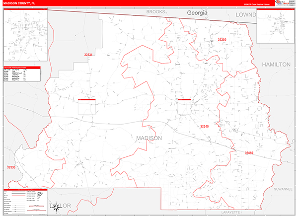Madison County, FL Zip Code Map