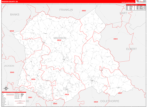 Madison County, GA Zip Code Map