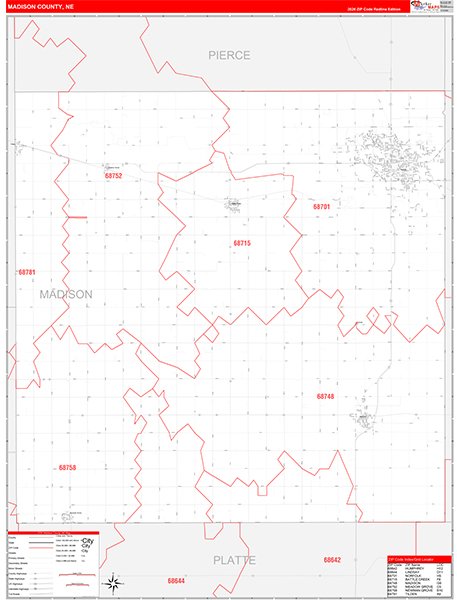 Madison County, NE Zip Code Map