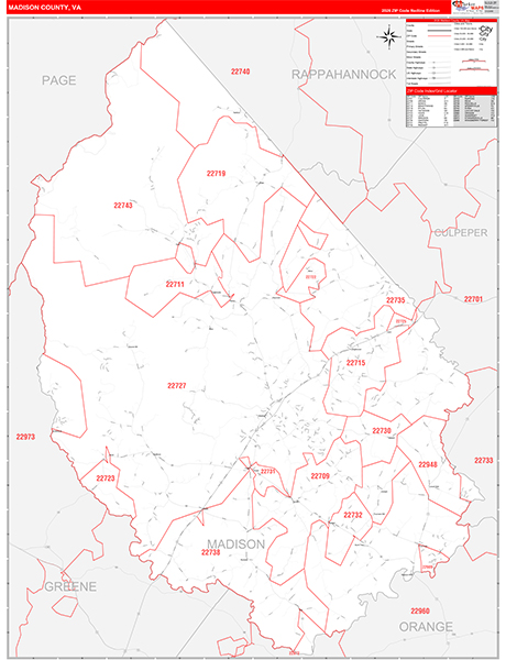Madison County, VA Zip Code Map
